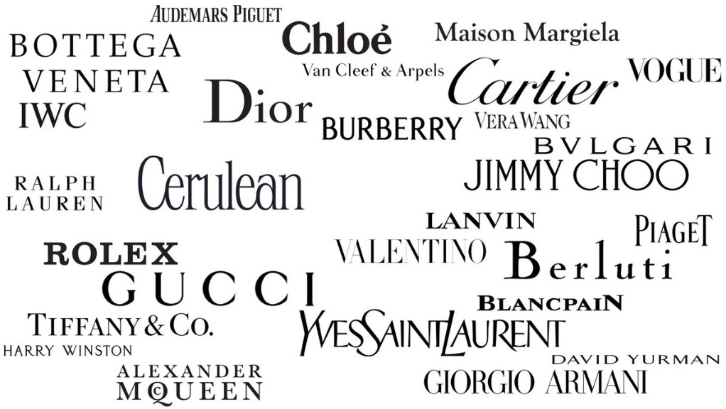 The Cerulean wordmark alongside luxury industry peers