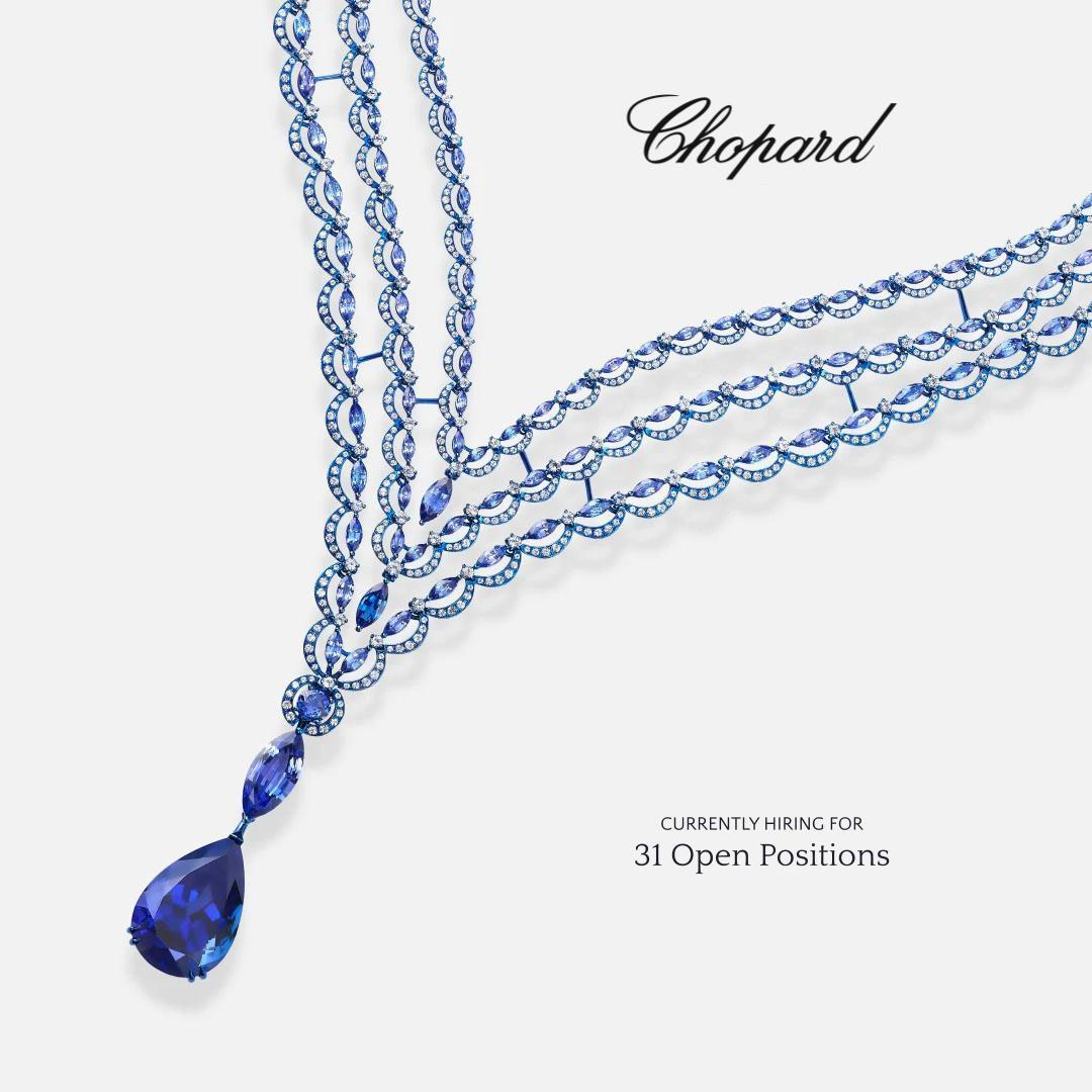 Chopard cerulean necklace. Chopart has 31 open positions.