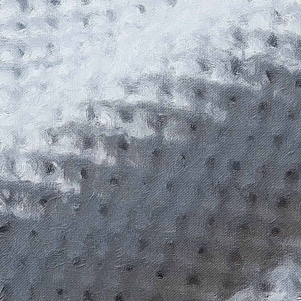 Painting of a waffle-textured cerulean blue fabric.