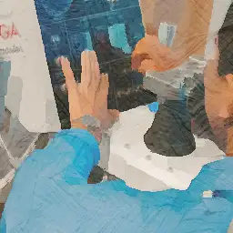 Omega banner painting