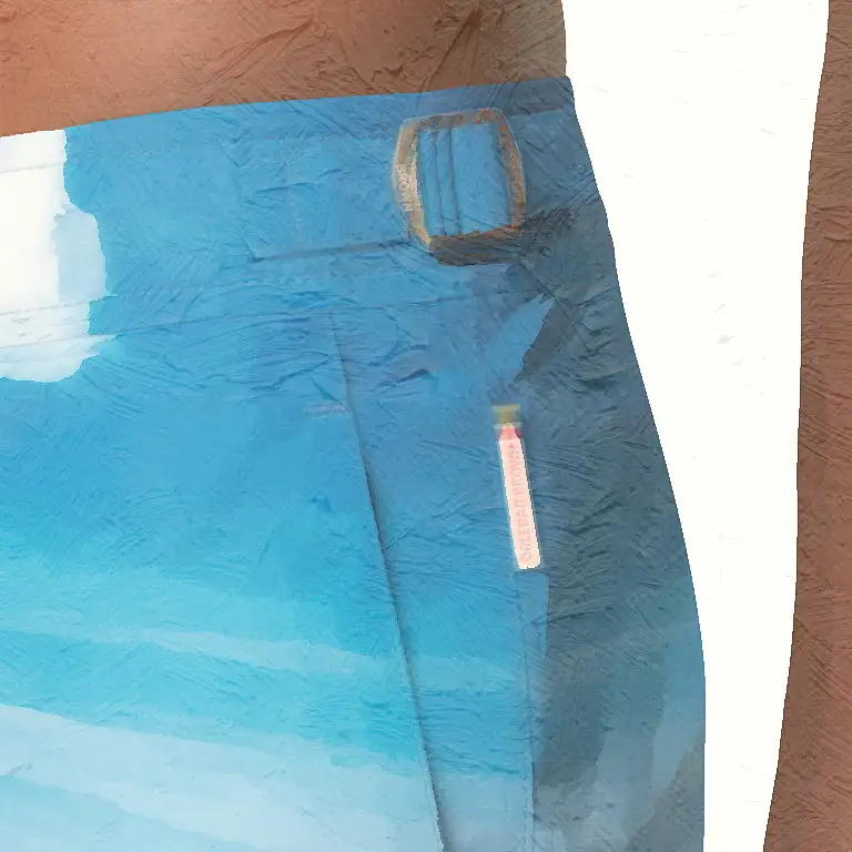 Blue fabric, pocket stitching and the Bulldog’s metal side adjuster: the tailoring idea at close range